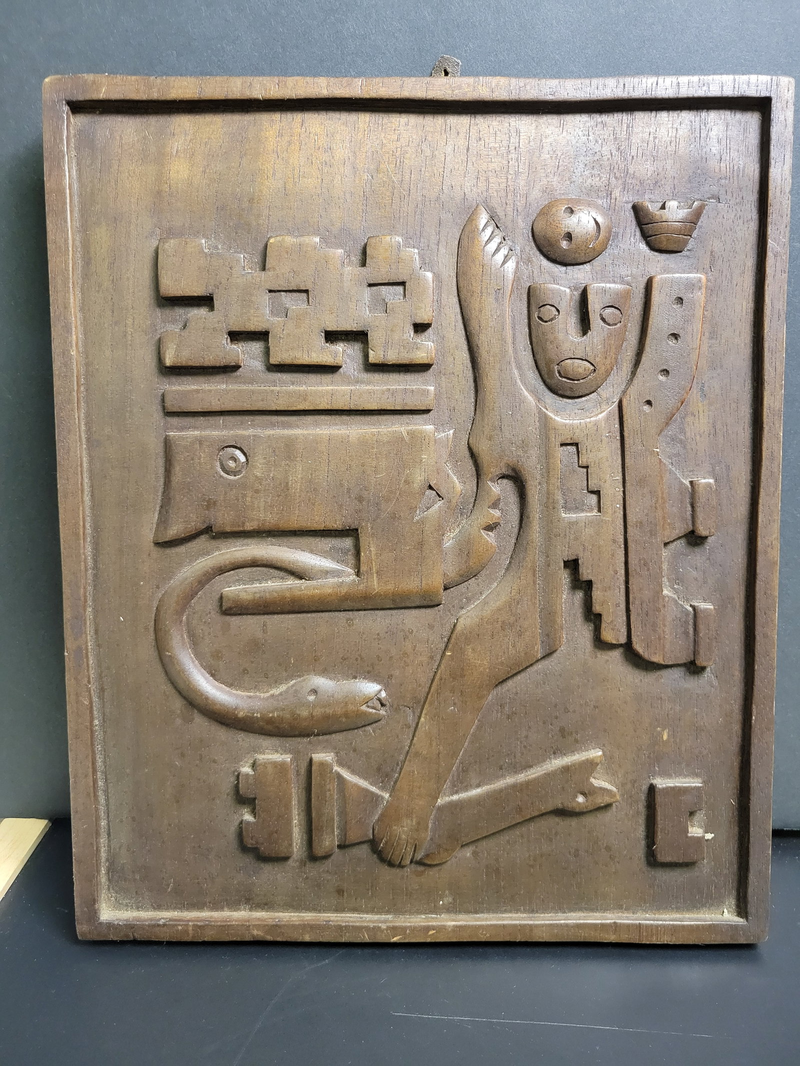 MCM Ecuador Hand Carved Plaque: 13x11”