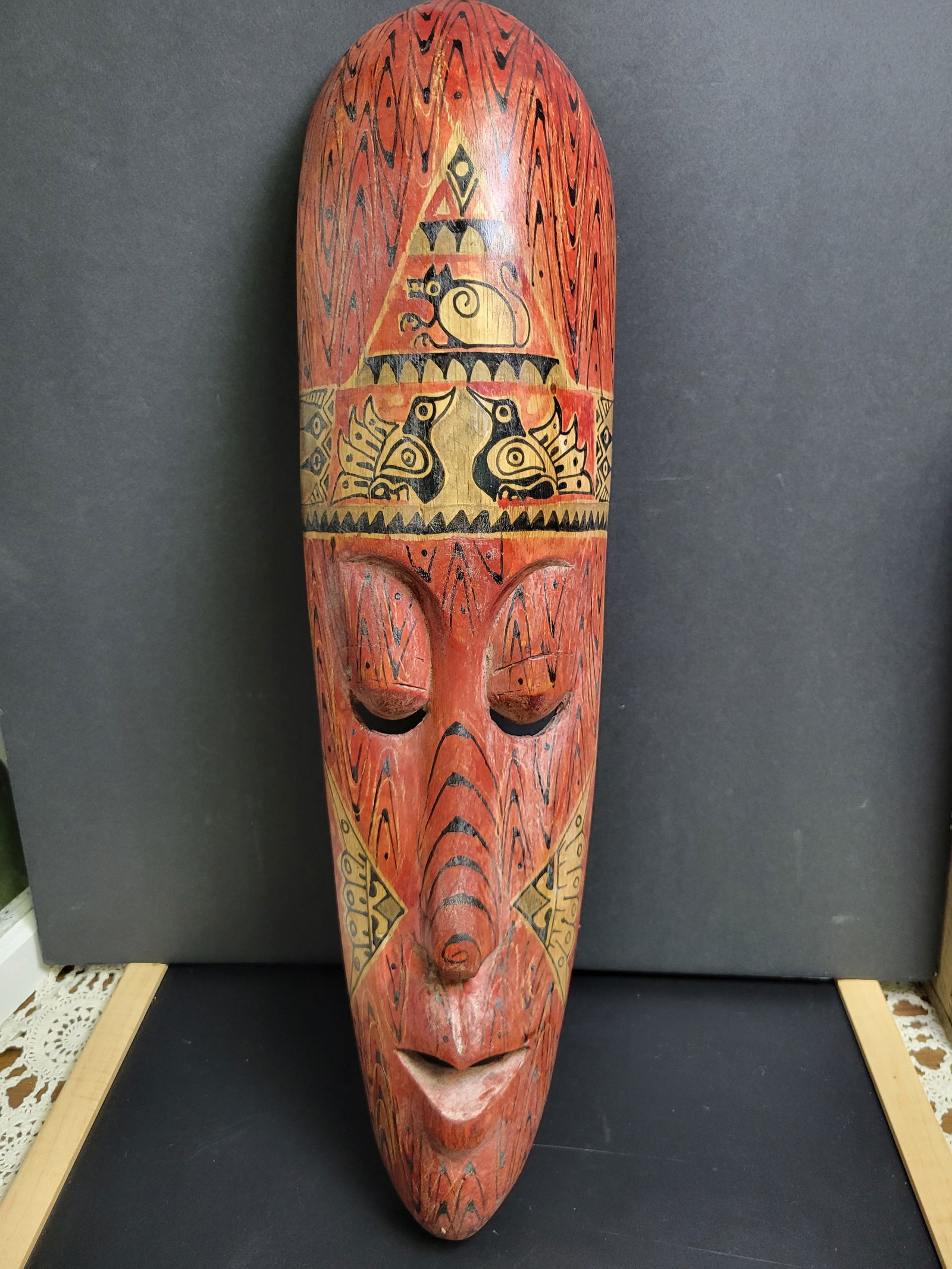 African Hand Carved Tribal Mask (1 of 5)