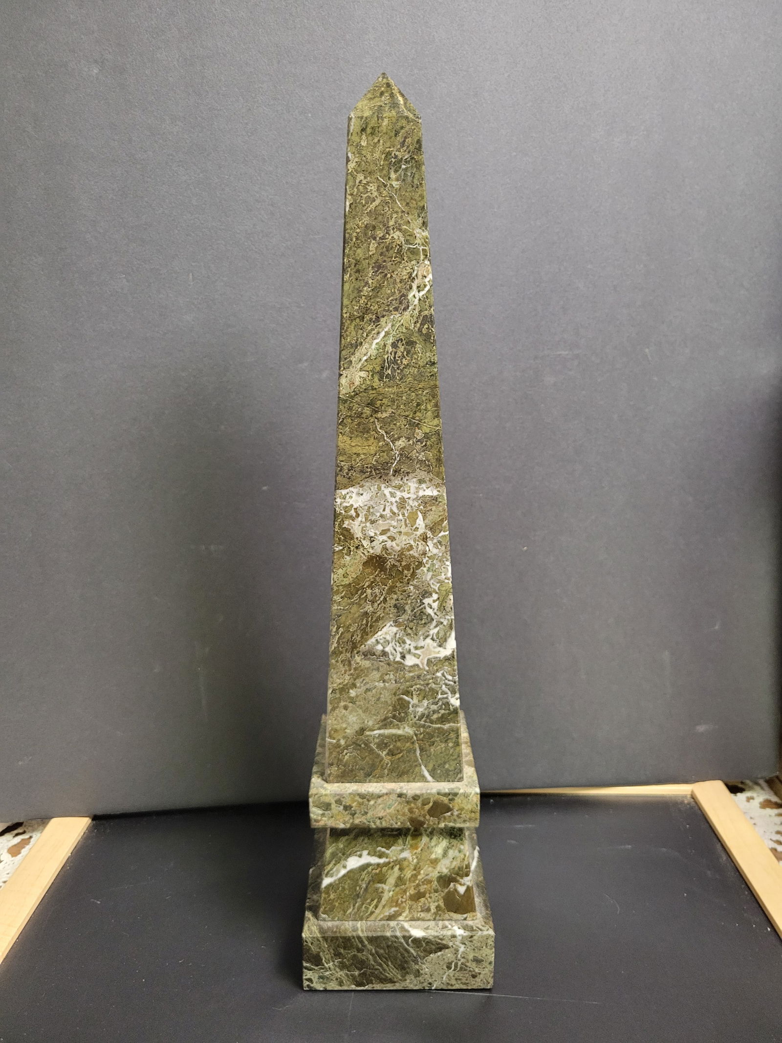 Neoclassical Marble Obelisk: 16” Tall. Beautiful