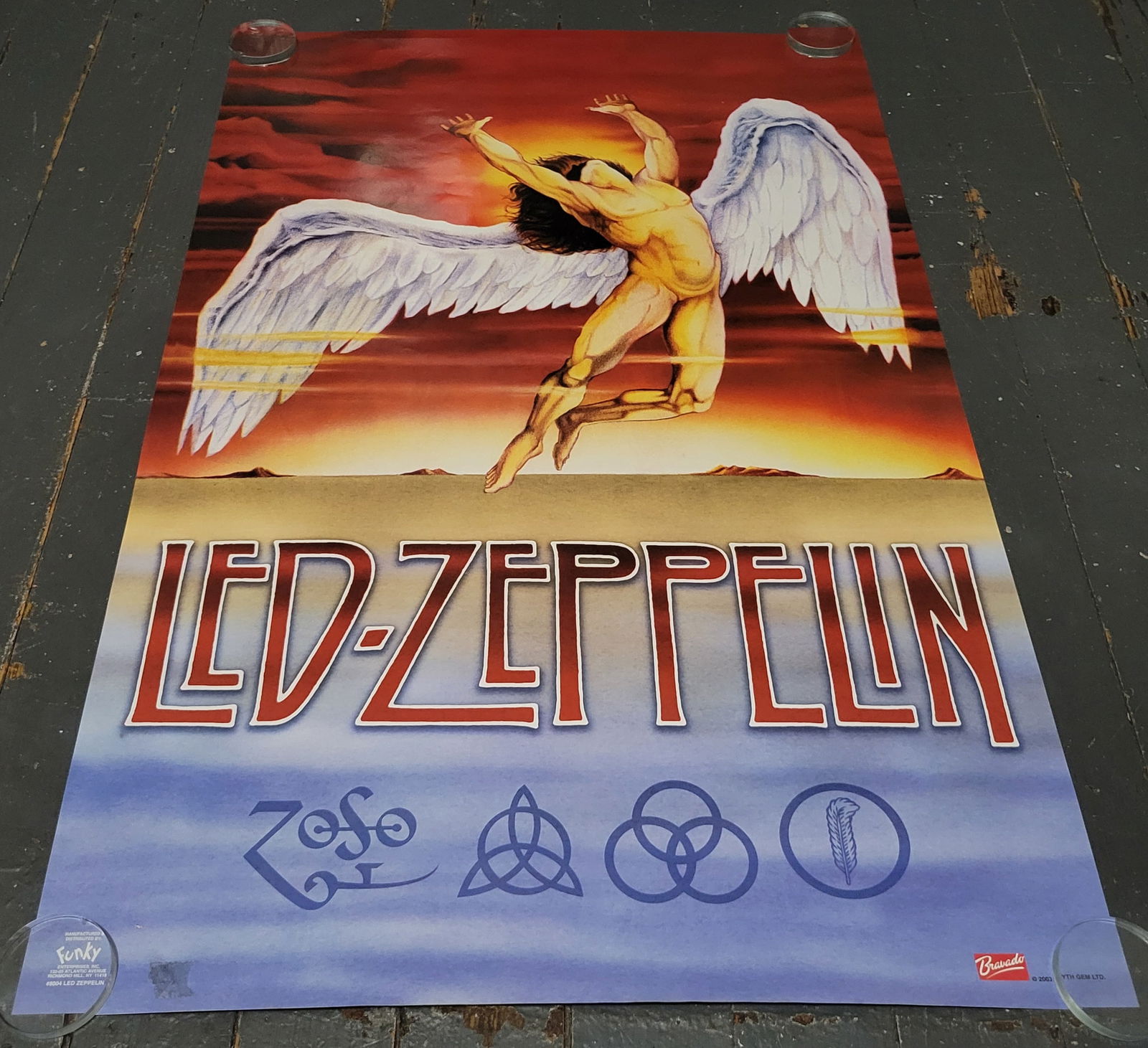 Vintage LED Zeppelin Poster: 36x24Some posters have flaws from storage