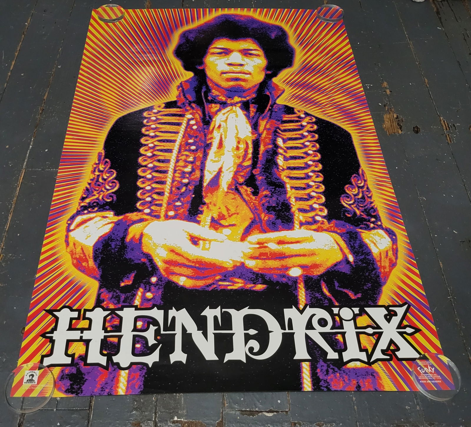 Vintage Jimi Hendrix Poster: 36x24Some posters have flaws from storage