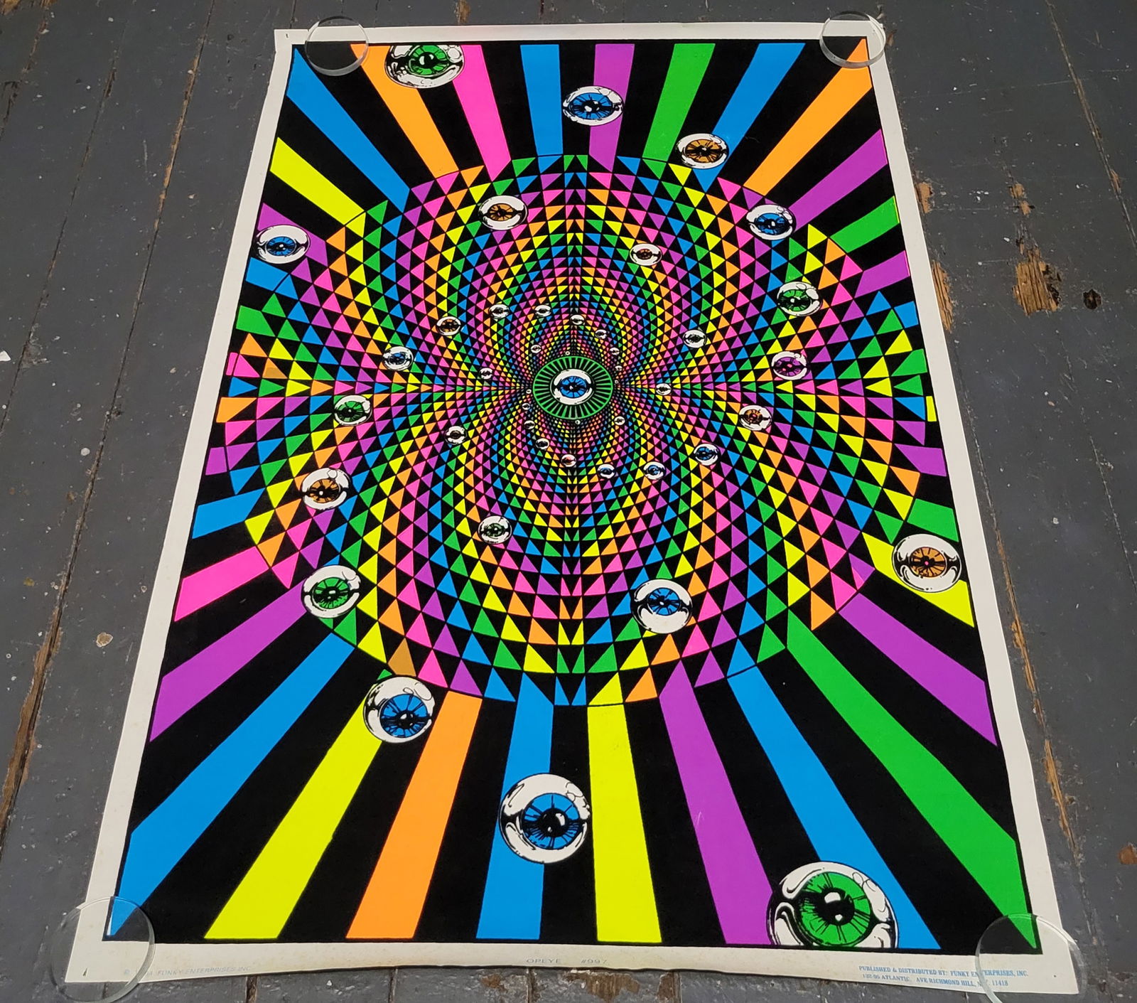 Vintage Black Light Poster: 36x24Some posters have flaws from storage Will be shipped rolled