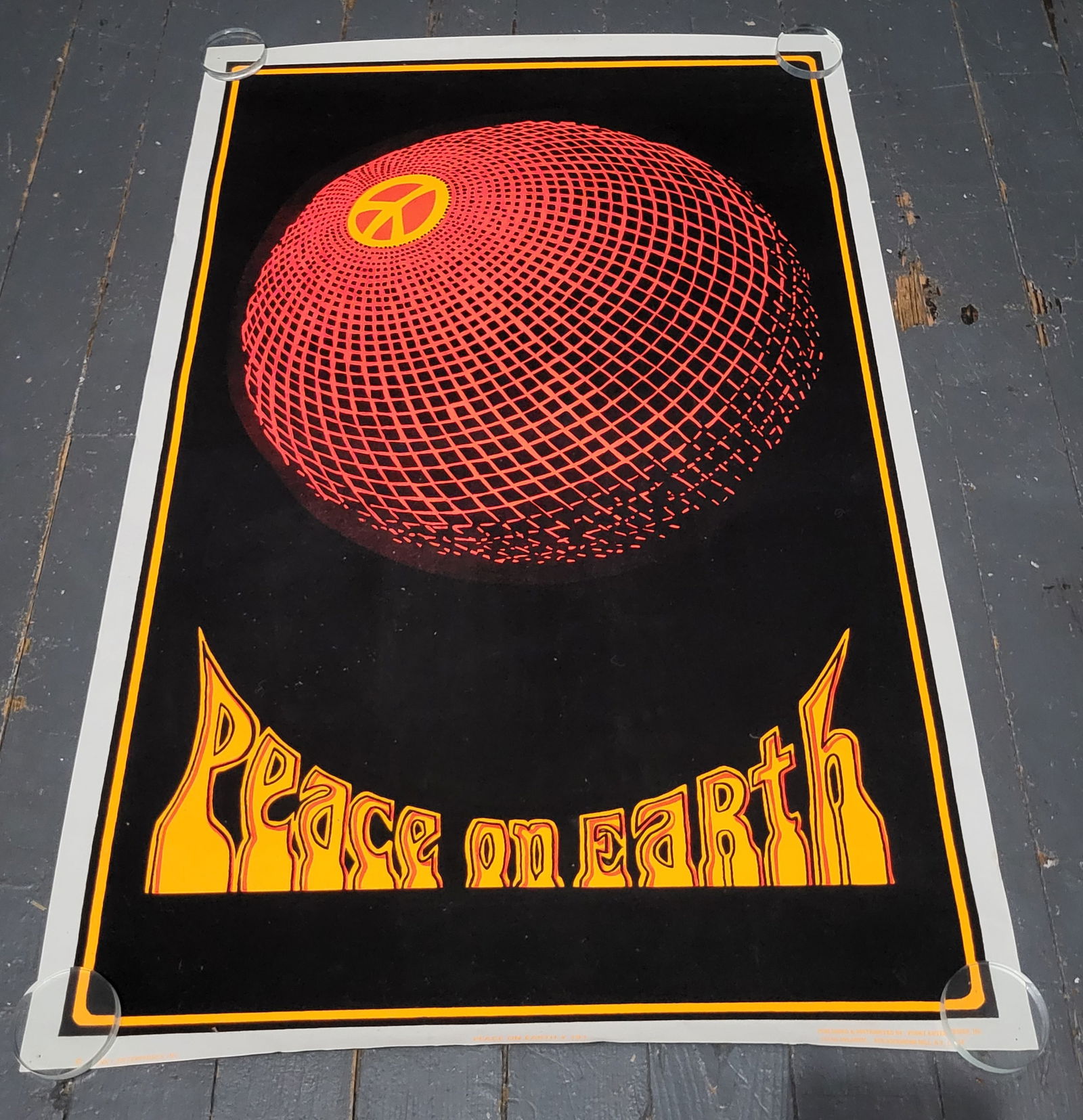 Vintage Black Light Poster: 36x24Some posters have flaws from storage Will be shipped rolled