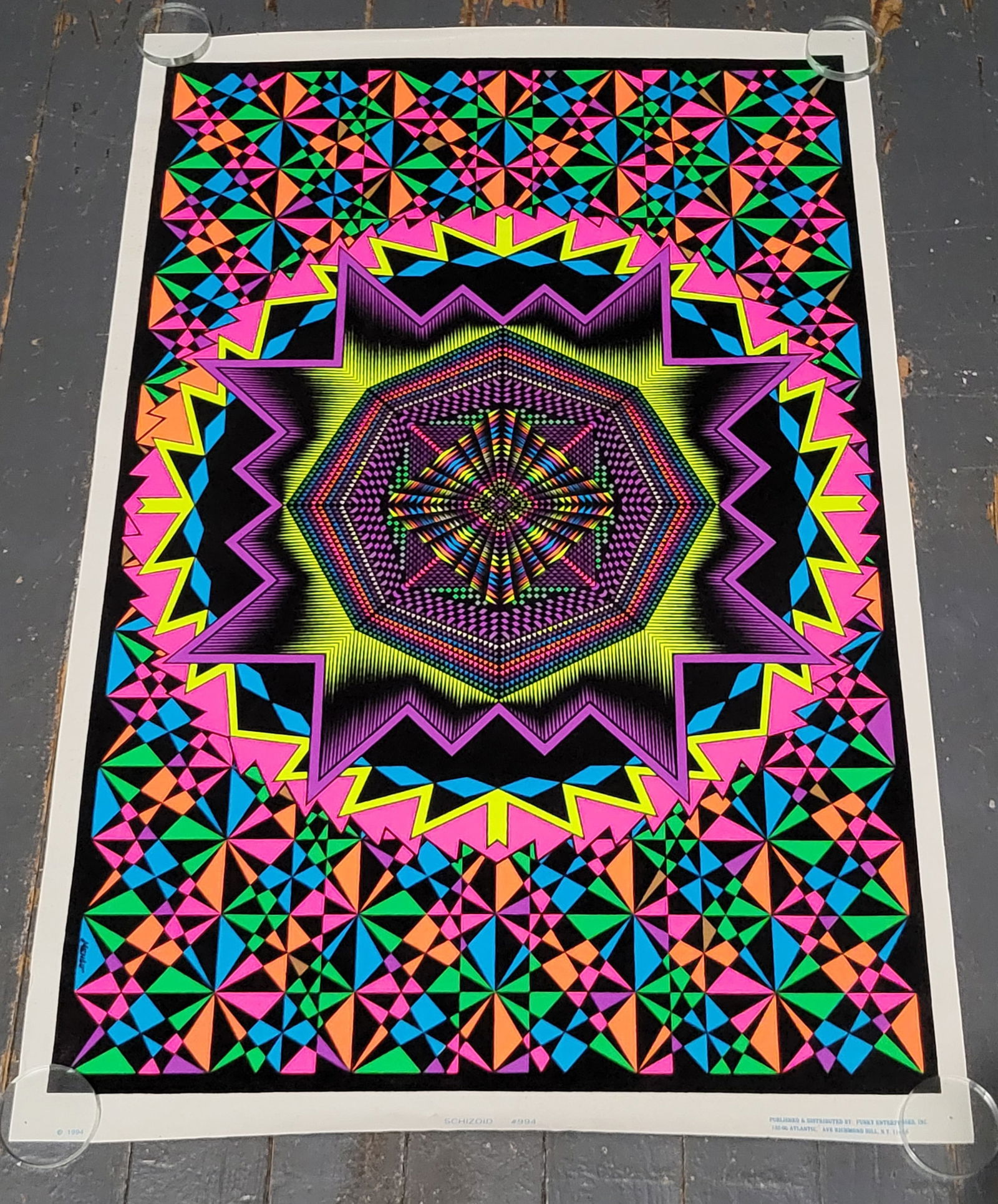 Vintage Black Light Poster: 36x24Some posters have flaws from storage Will be shipped rolled