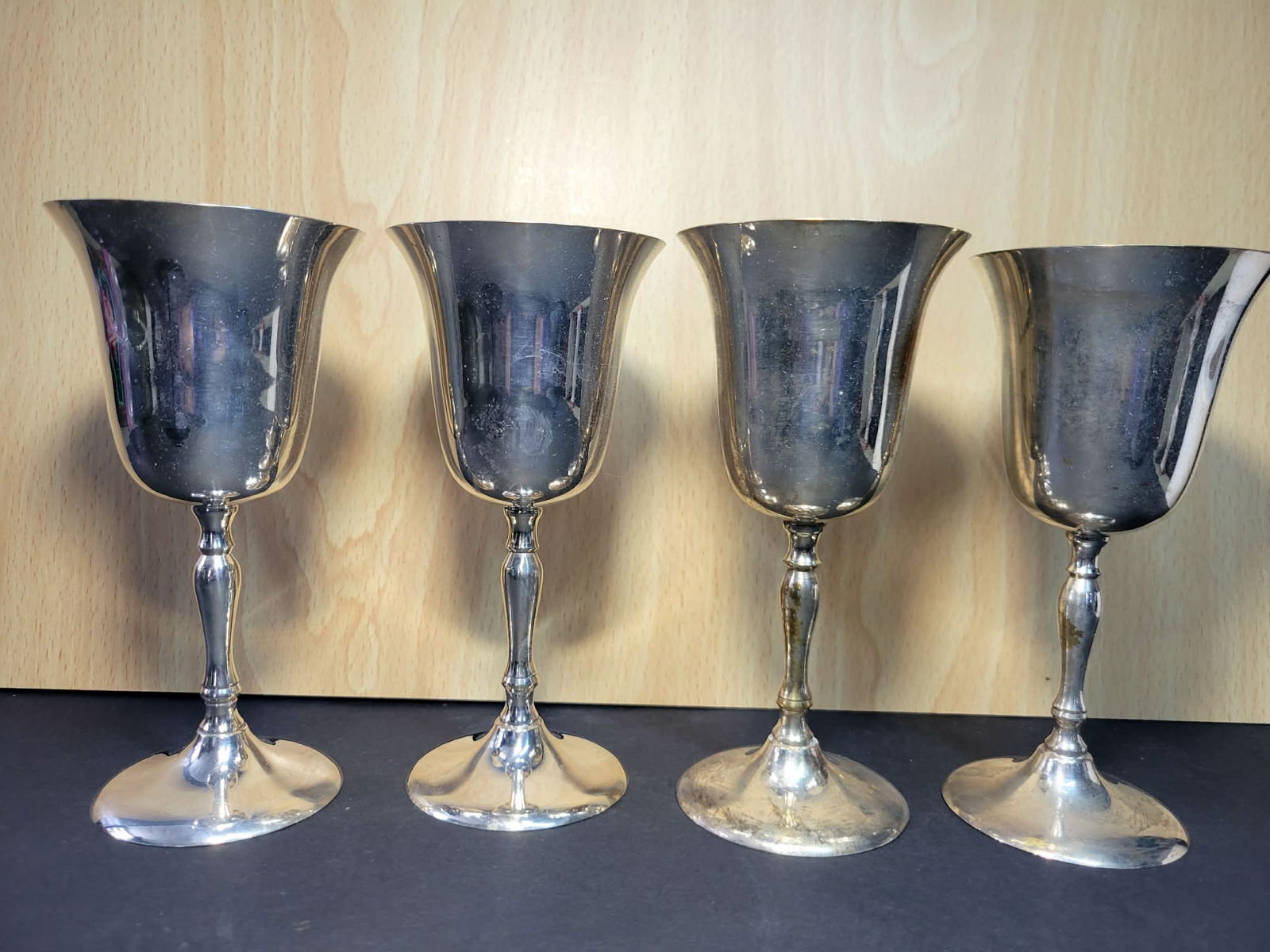 Vintage Silver Plated Goblets: Set of 4