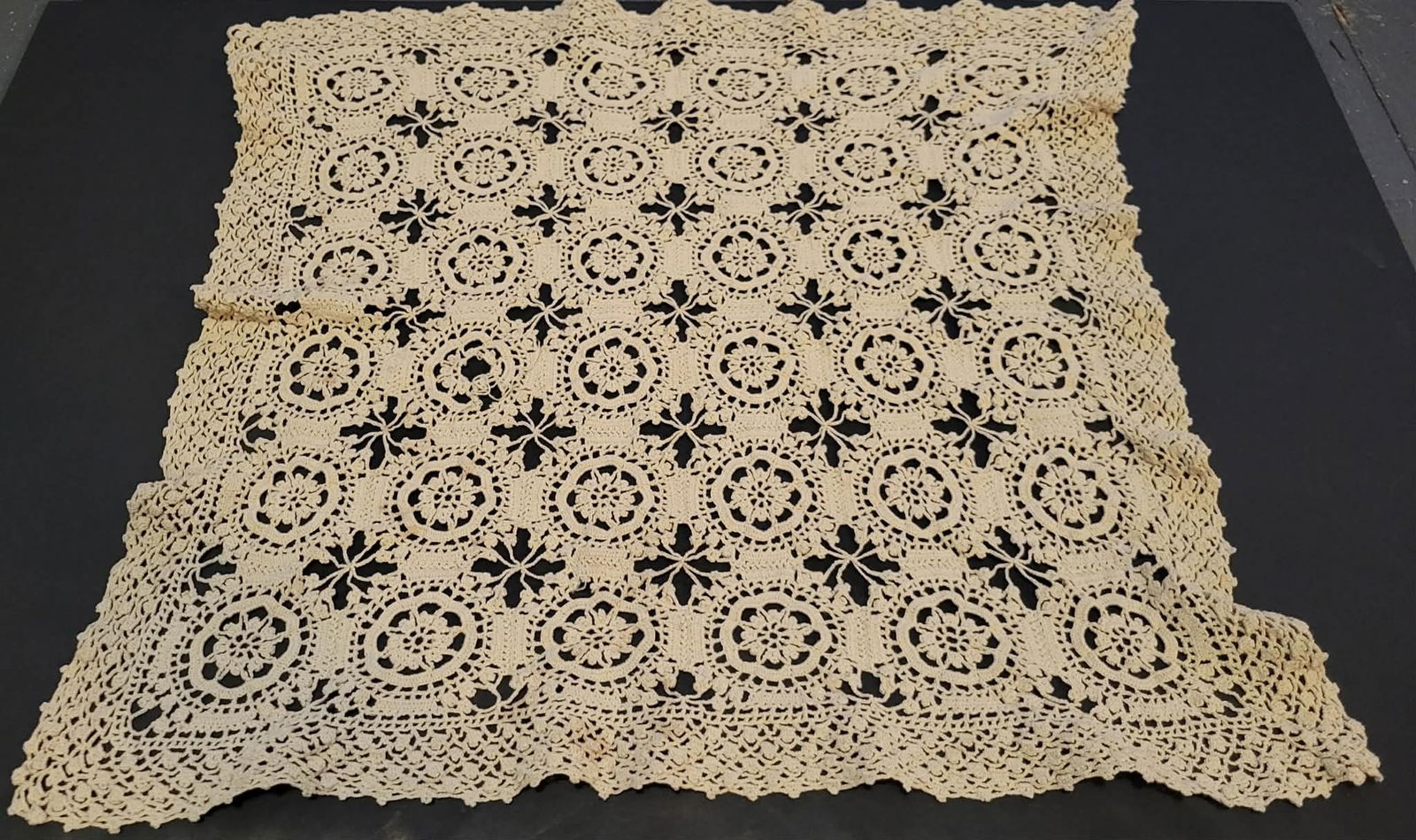 Vintage Hand Made Table Cover: 18x18