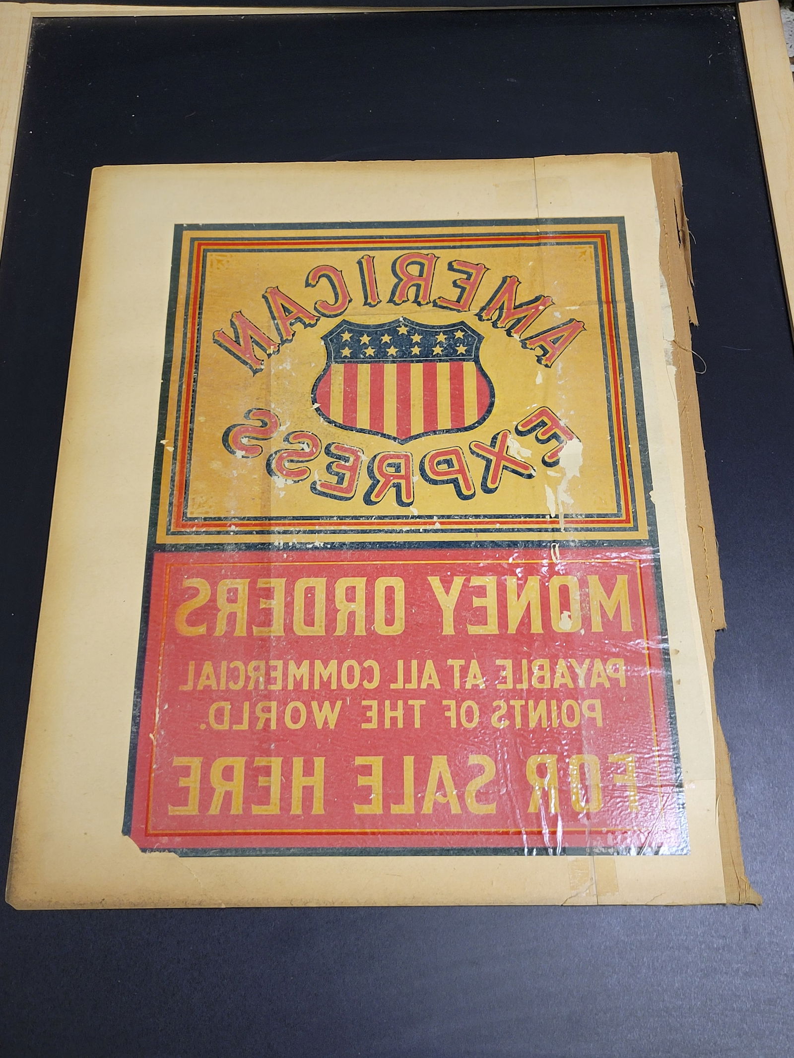 Rare American Express Country Store Advertising Window Sign Decal: 10.5x8Fragile unsure if it can separate from backing As is