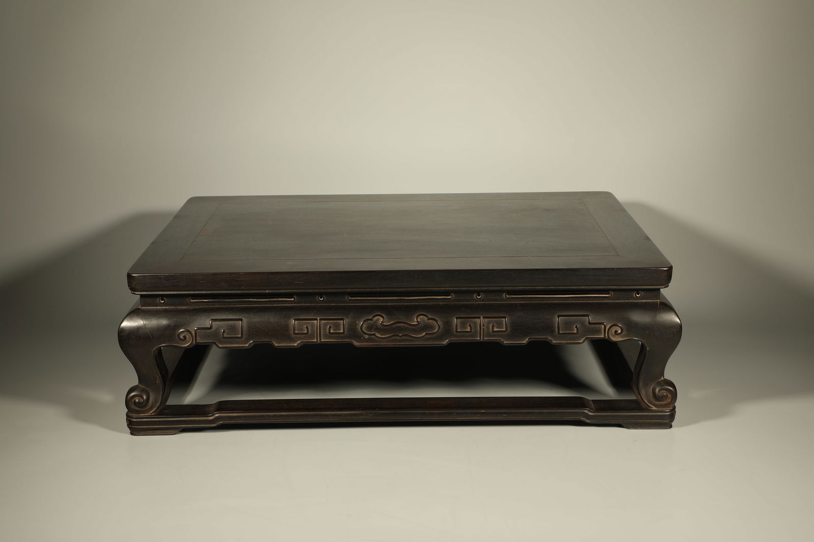 Qing Dynasty Red Sandalwood Carved Lingzhi Pattern Kang Table (1 of 7)