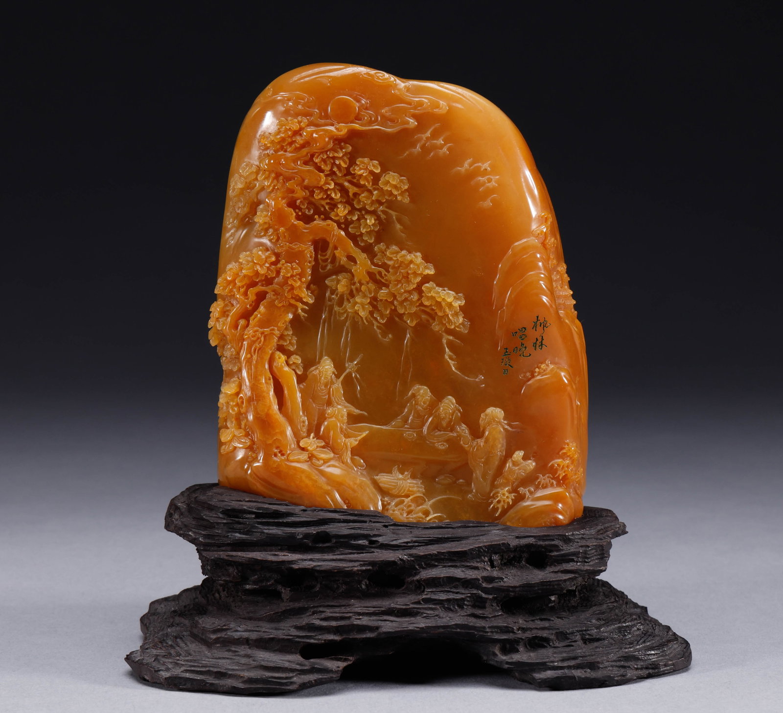 Qing Dynasty field Huangshi mountain: Height: 14cm, width: 10cm, weight: 686g