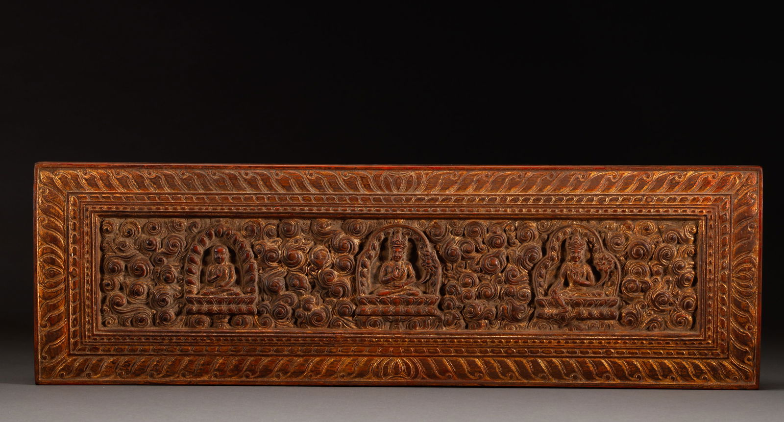 A wooden gilded Buddhist niche from the Qing Dynasty (1 of 7)