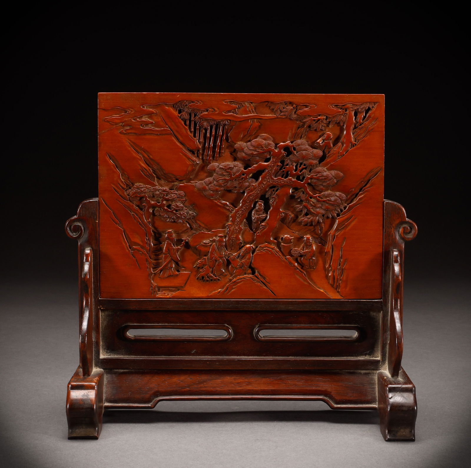 Qing Dynasty bamboo carving screen insertion (1 of 9)