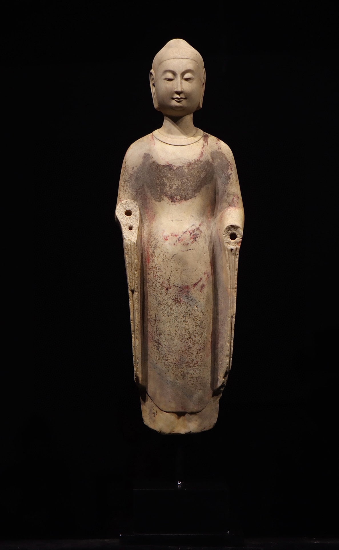 Before the Ming Dynasty, blue stone painted Buddha statues (1 of 9)