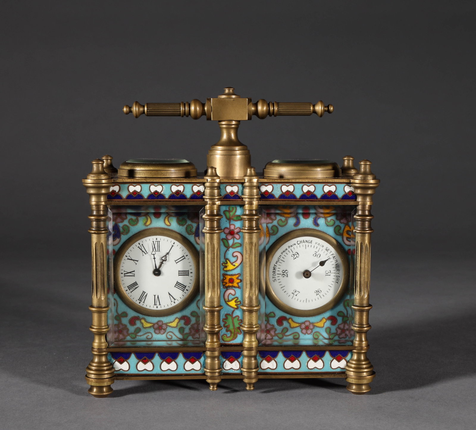 Western cloisonn é clock - 2