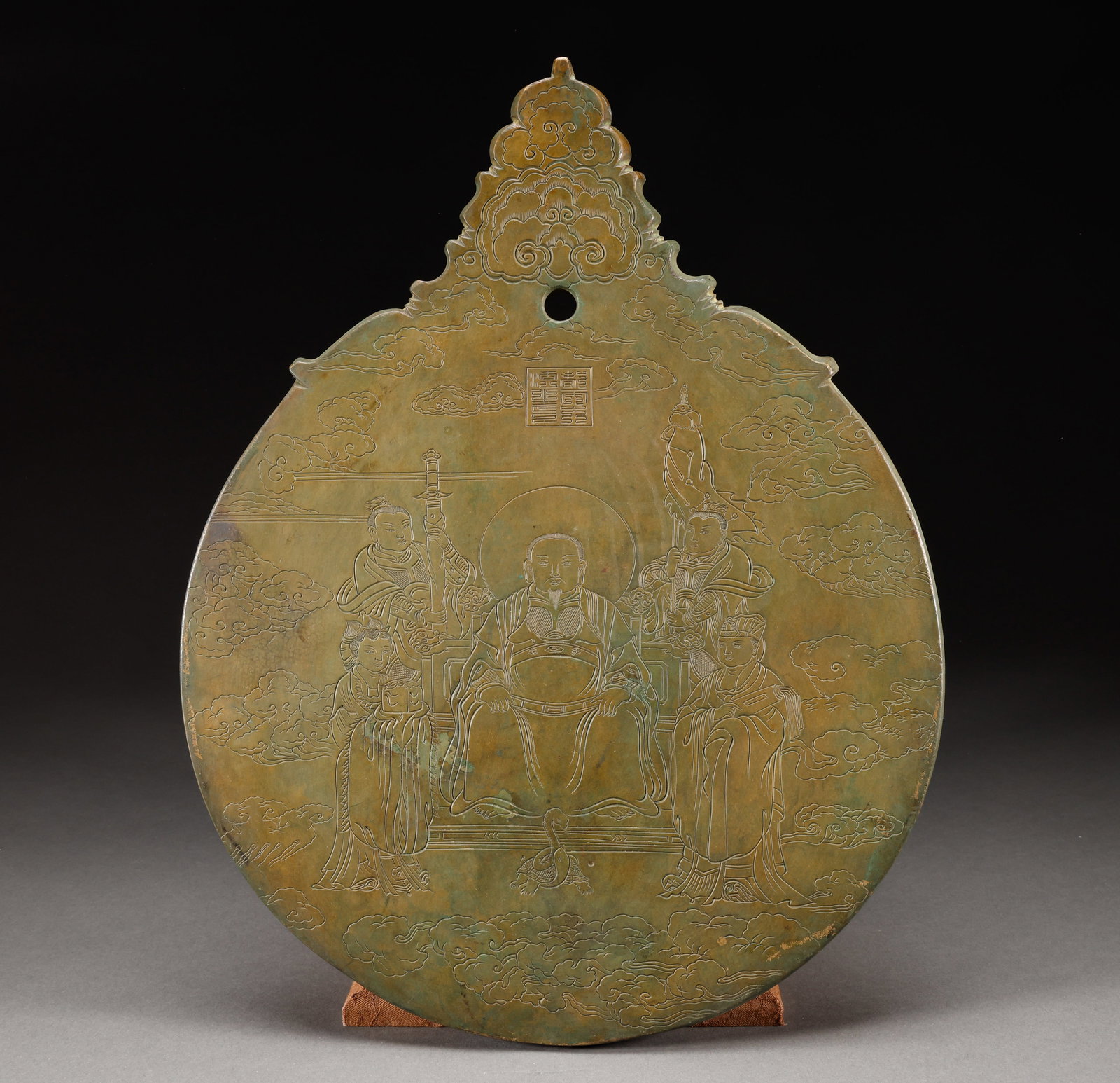 Bronze statue of Emperor Zhenwu from the Qing Dynasty: Height: 31cm, width: 39.5cm, weight: 8283g