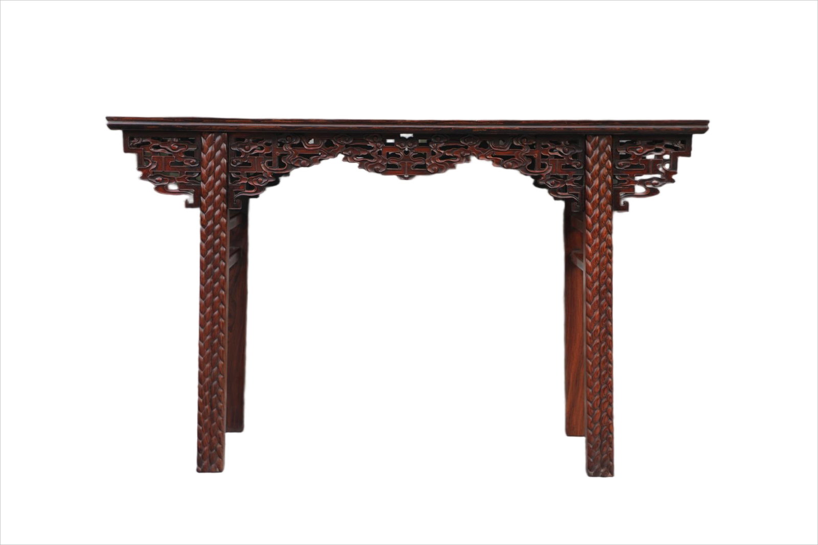 Huanghua Pear Carving Cloud Pattern Stripe Case: Length: 128cm, Width: 35cm, Height: 80cm,