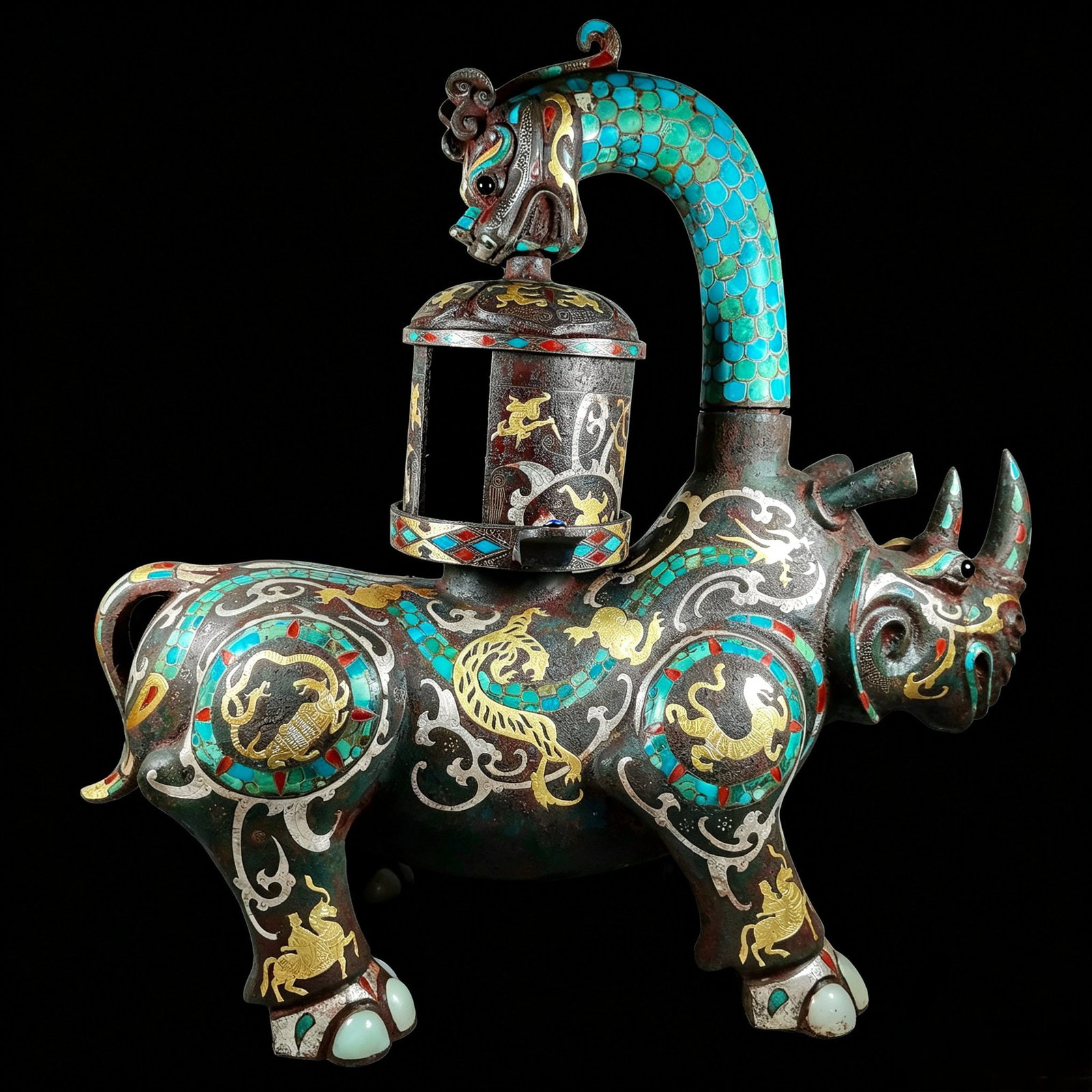 Before the Ming Dynasty, there were bronze, gold, silver, and ox lamps: Height: 48cm, Width: 48cm, Weight: 10133g