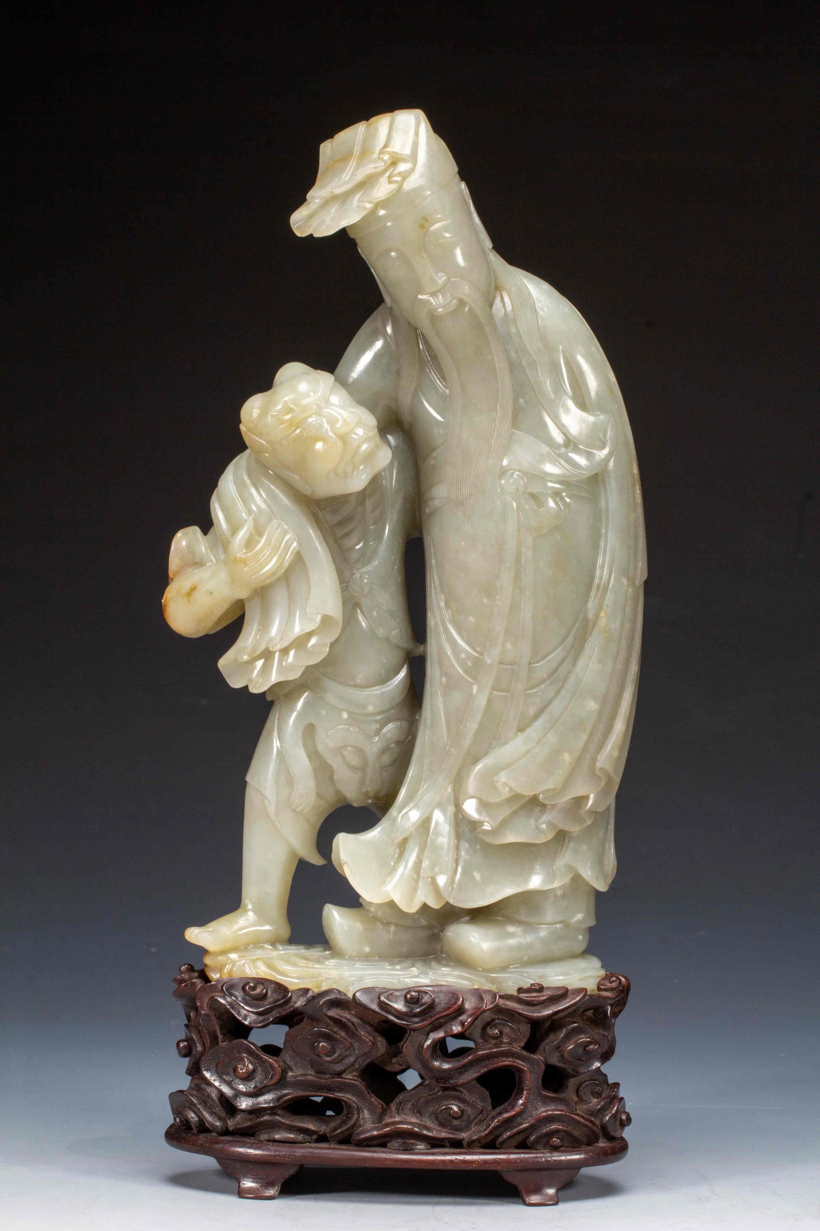 Character decorations of Hotan Jade in the Qing Dynasty: Height: 29cm,