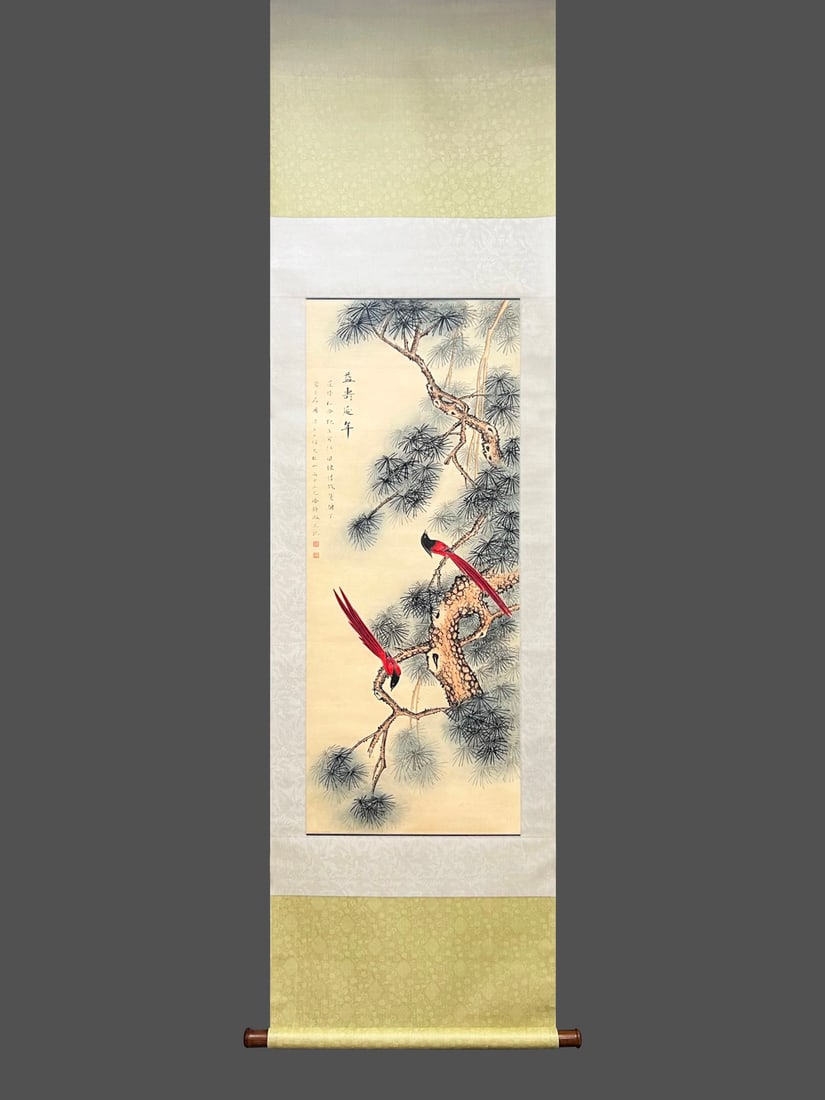 Pan Jingshu, Yi Shou Yan Nian's blueprint, vertical axis: Height: 114cm, Width: 45cm,