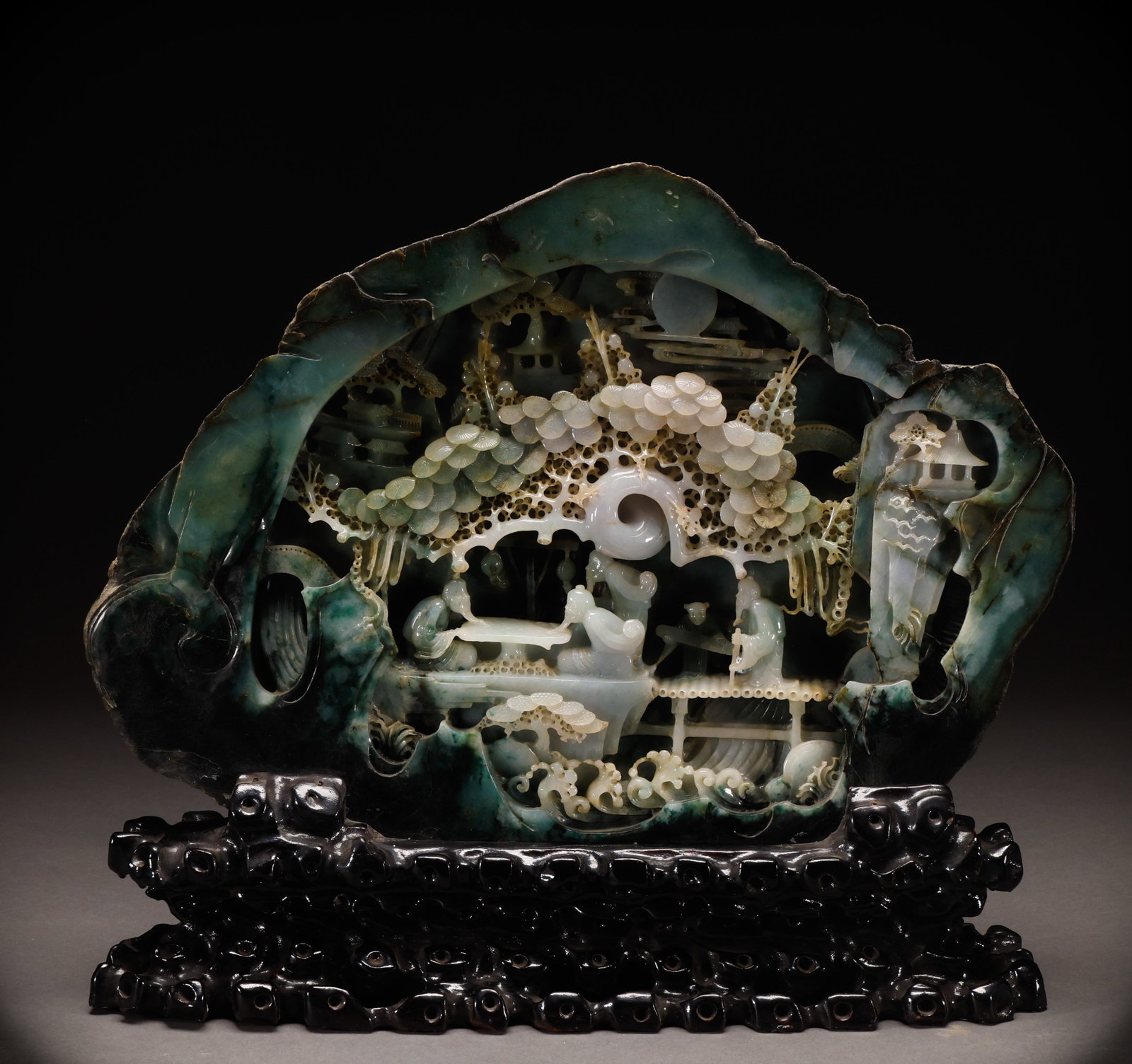 Stories of Jade Figures from the Qing Dynasty, Shanzi: Height: 35cm, Width: 37cm, Weight: 10763g