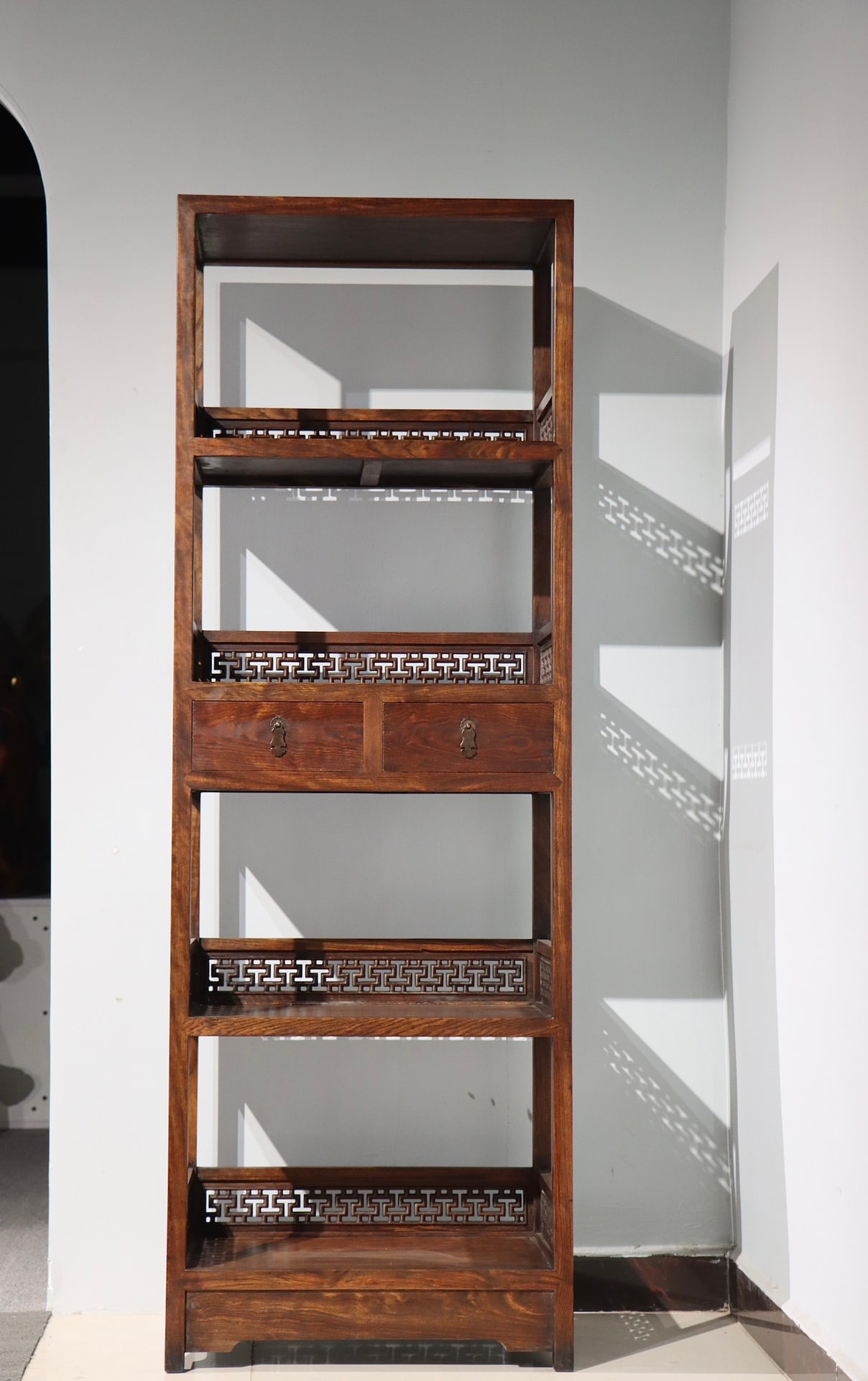 Qing Dynasty Huanghua Pear Bookshelf (1 of 7)