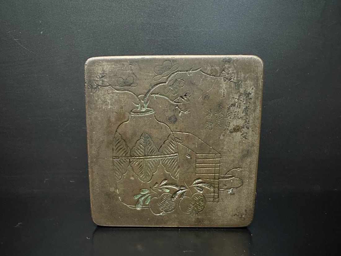 Copper ink cartridges from the Qing Dynasty: Height: 6.5cm, Width: 2.2cm,