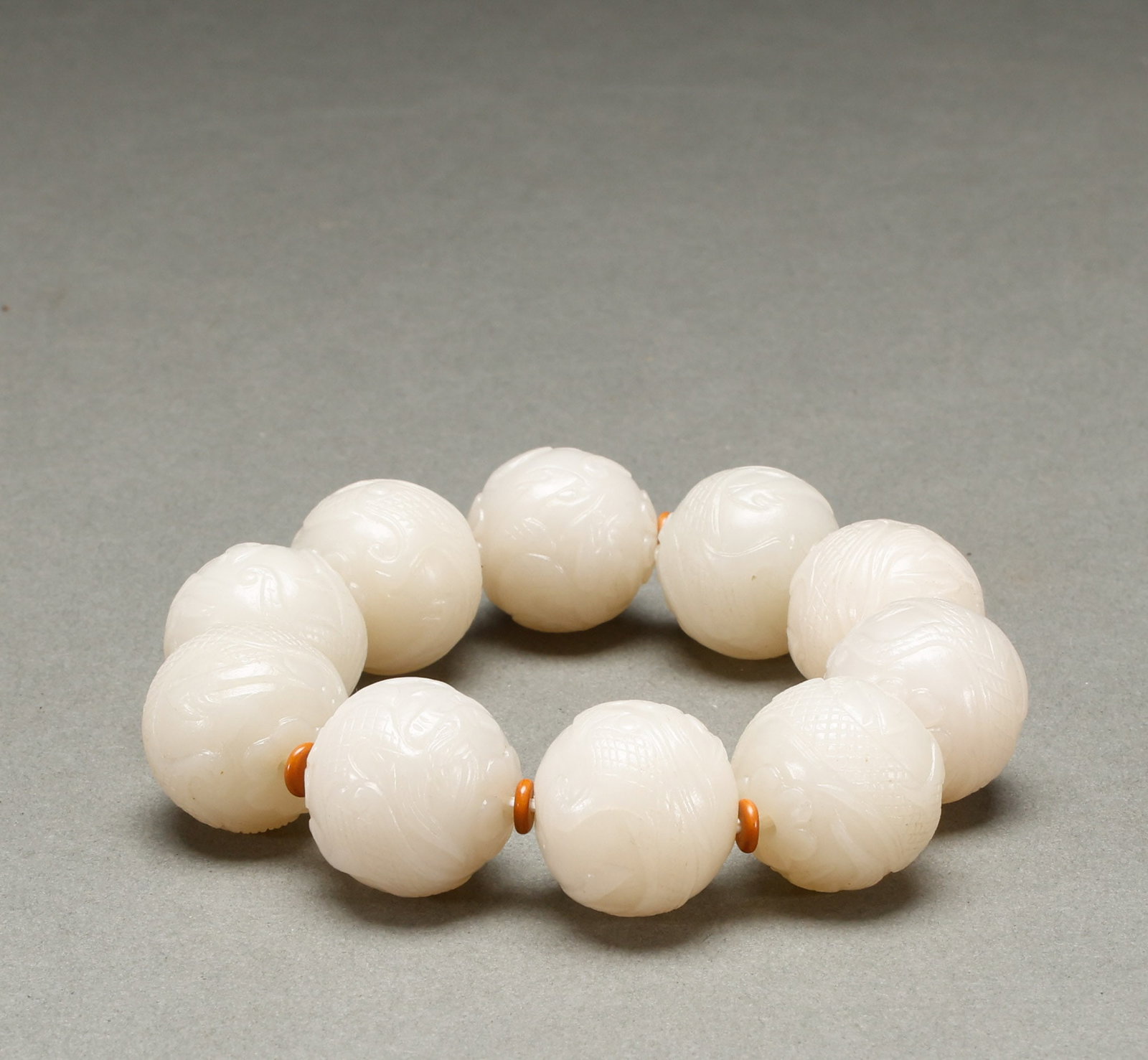 Qing Dynasty Hetian Jade Dragon Pattern Hand String - 5