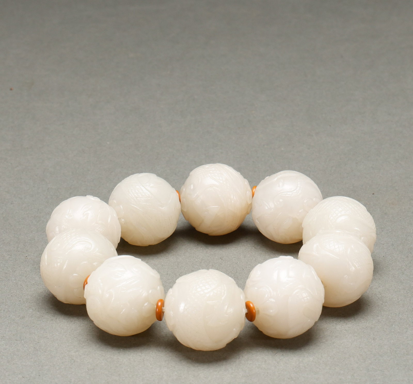 Qing Dynasty Hetian Jade Dragon Pattern Hand String - 6