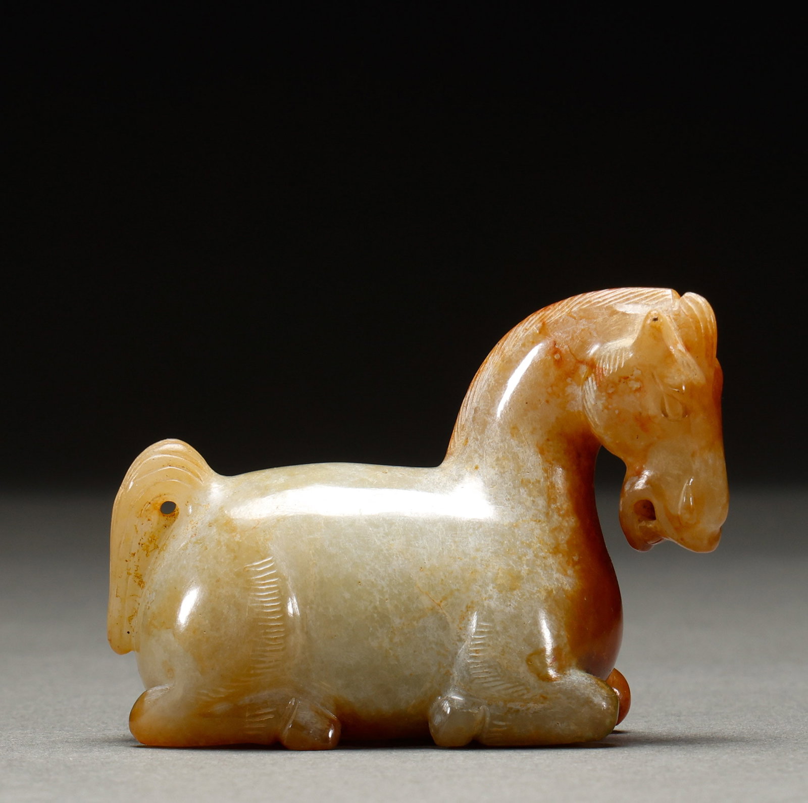 He and Tian Yuma before the Ming Dynasty: Height: 5cm, Width: 7cm, Weight: 105g