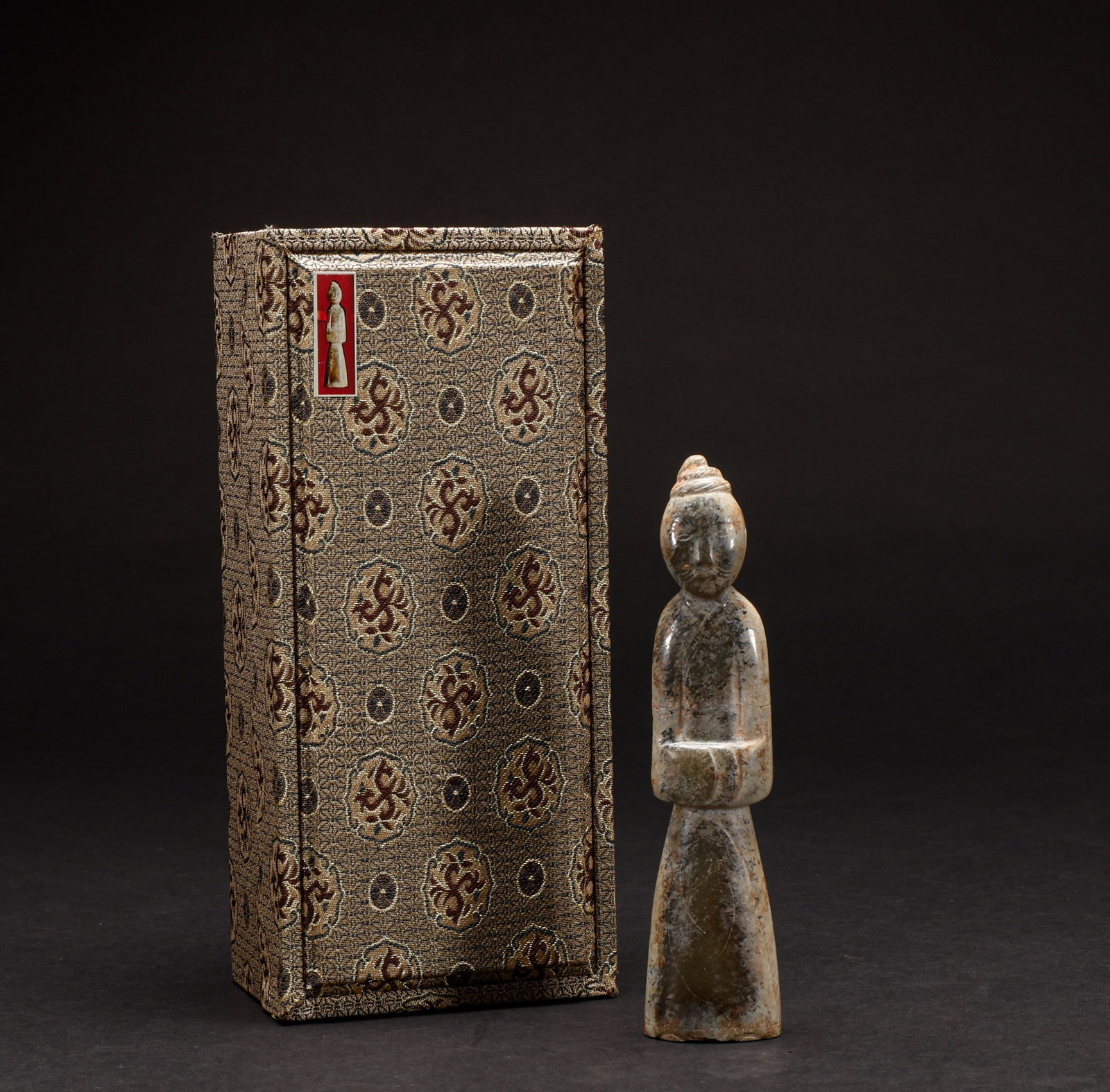 Hotan Jade Wengzhong before the Ming Dynasty: Height: 13cm, Width: 3.3cm, Weight: 110g