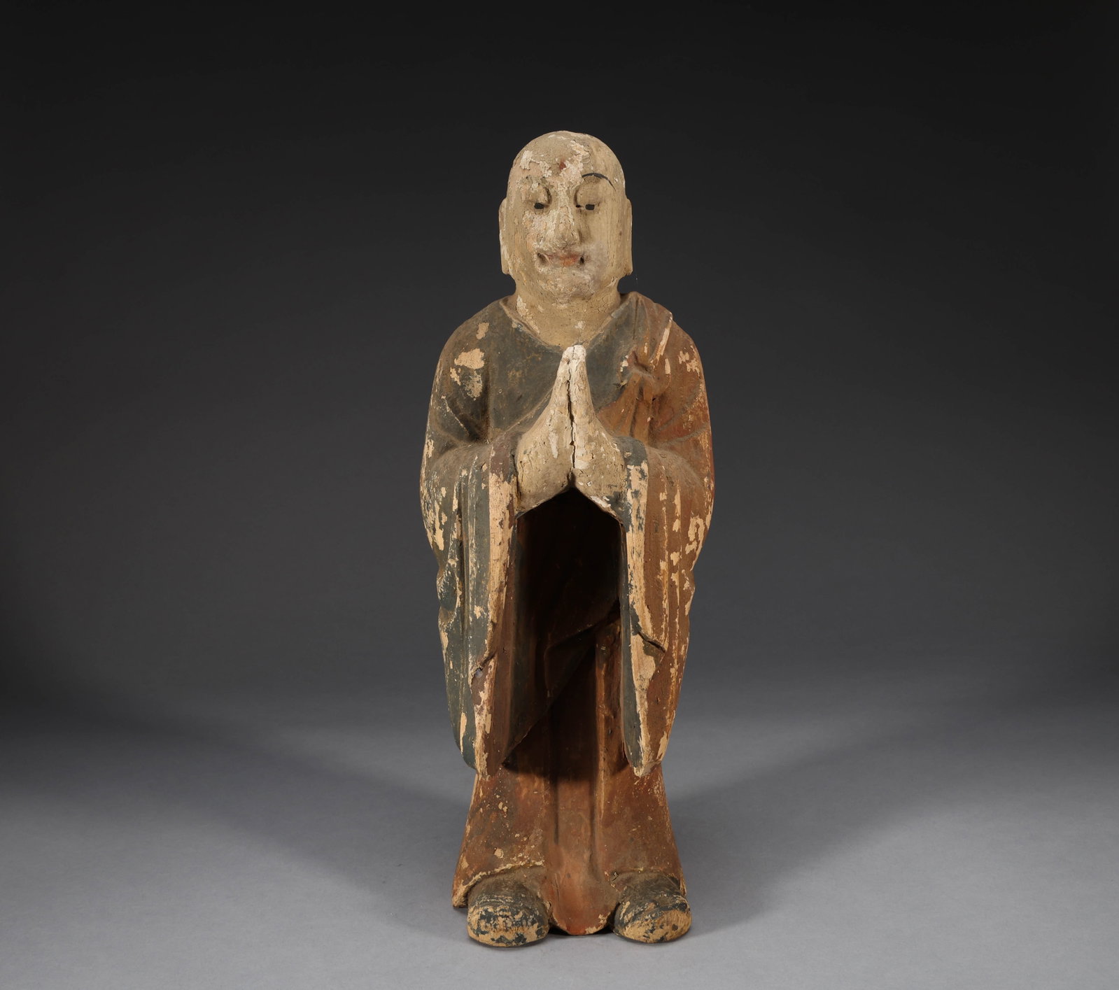 Ming Dynasty Wooden Buddha: Height: 41cm, width: 15cm, weight: 1330g