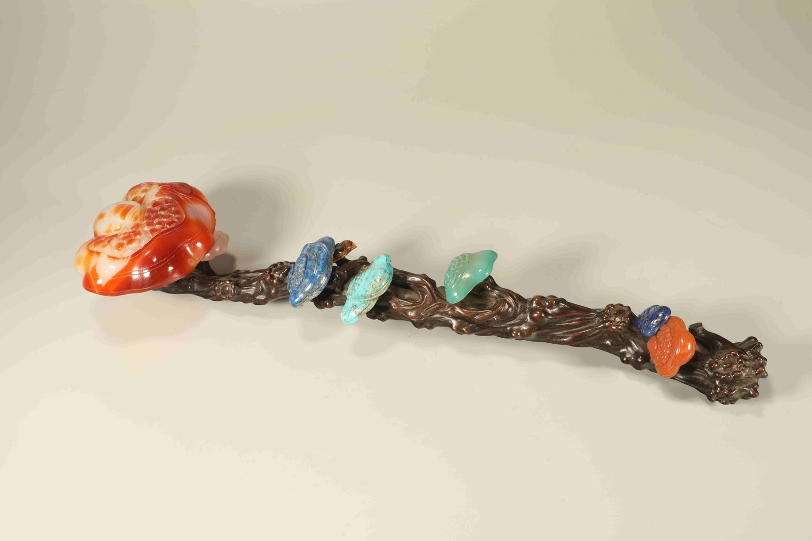 Qing Dynasty Purple Sandalwood with Hundred Treasures, Lingzhi Pattern, Ruyi (1 of 7)