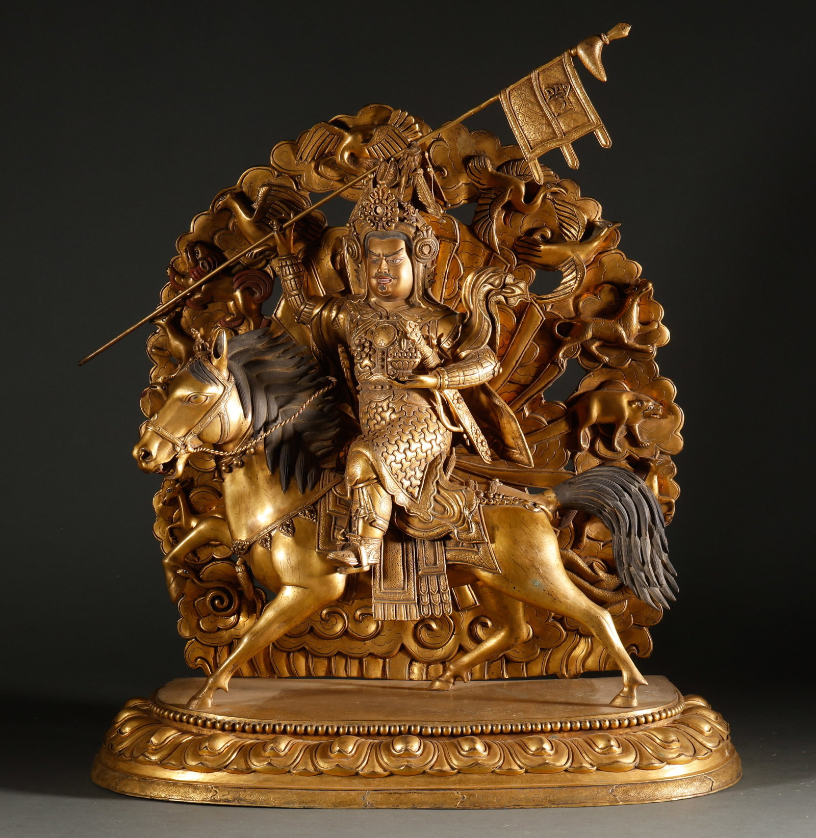 Bronze gilded Buddha statues from the Ming Dynasty: Height: 53cm, Width: 50cm, Weight: 16655g
