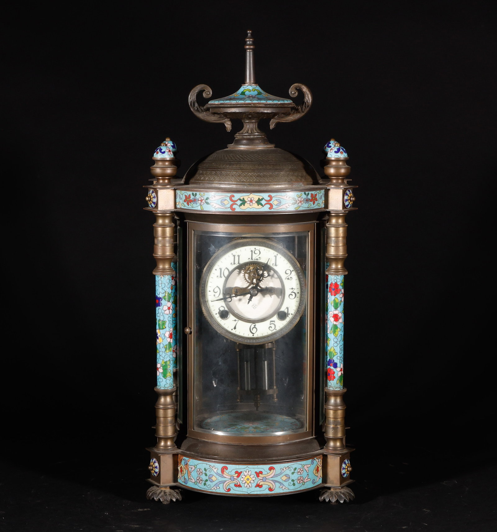 Qing Dynasty copper gilded cloisonn ?? clock (1 of 10)