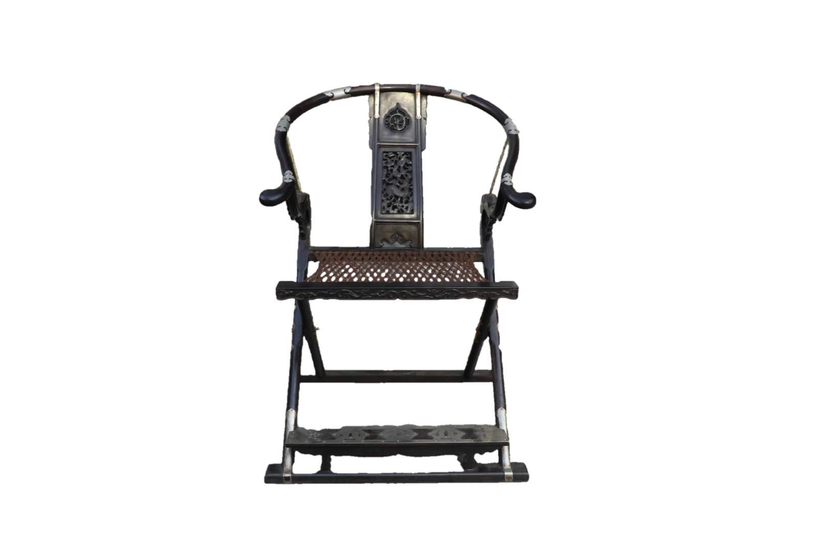 Qing Dynasty Purple Sandalwood Carving Qilin Pattern Chair: Length: 70cm, Width: 43cm, Height: 99cm,