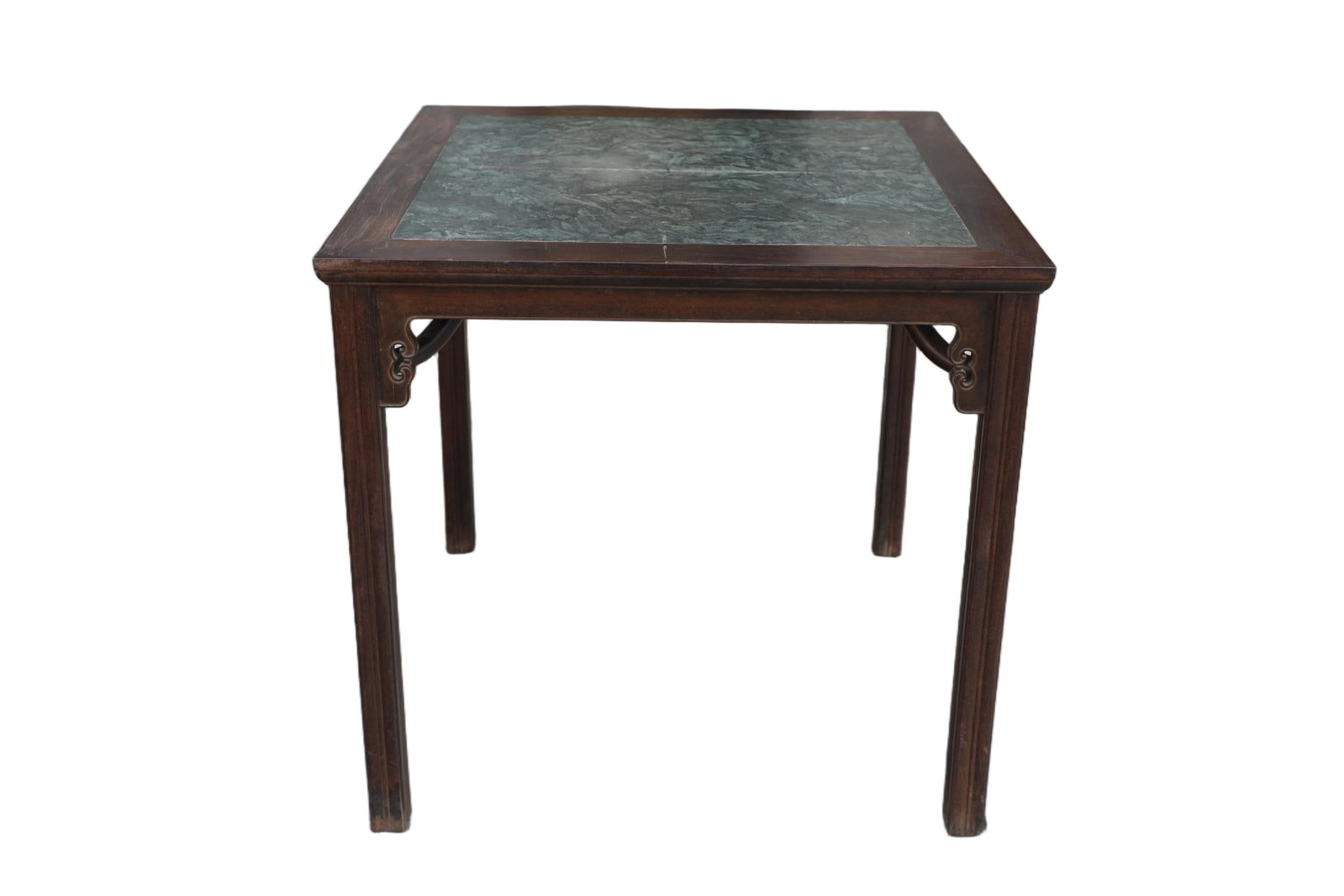 Qing Dynasty Purple Sandalwood Embedded with Cloud Stone Eight Immortals Table: Height: 82cm, Width: 86cm,