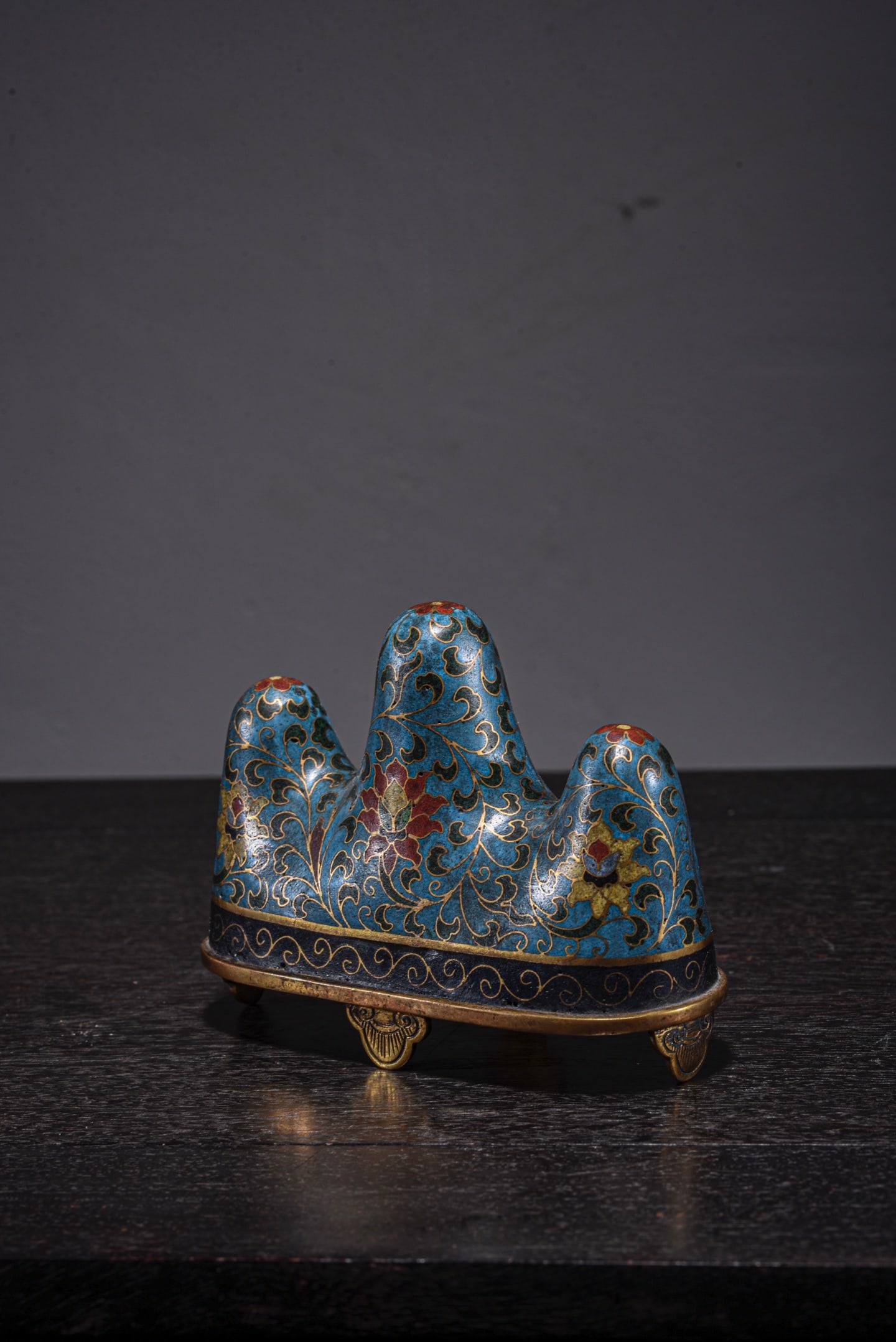 Qing Dynasty copper body enamel colored pen holder (1 of 9)