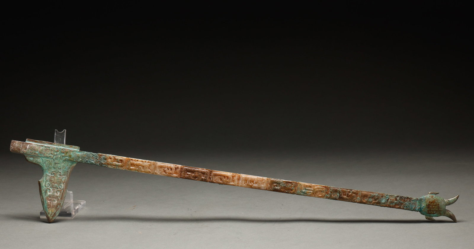 Hetian Jade Sword Ornament before the Ming Dynasty: Length: 77cm, Width: 14cm, Weight: 1158g