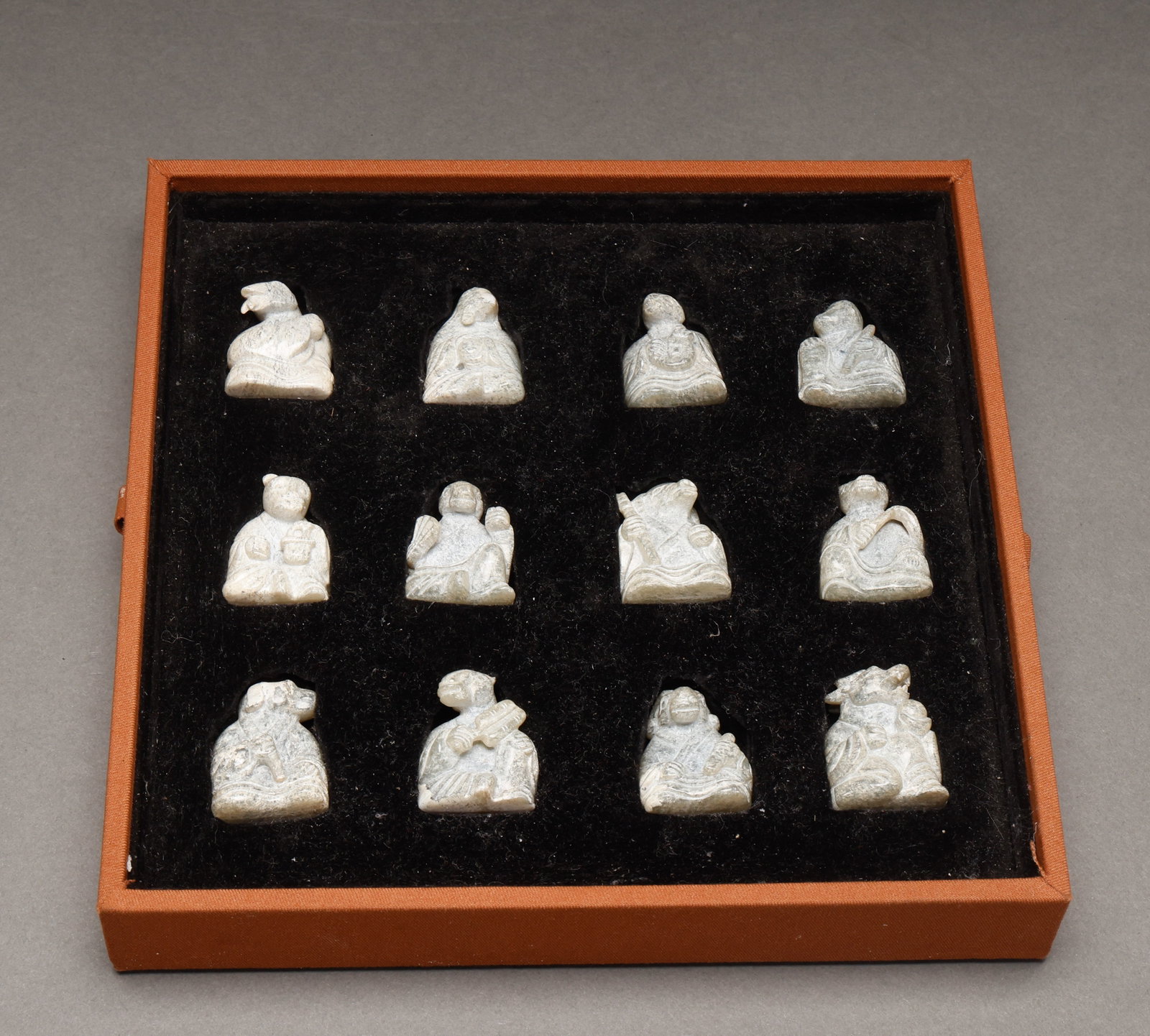 Before the Ming Dynasty, a set of twelve Chinese zodiac animals carved in jade from Hotan (1 of 12)