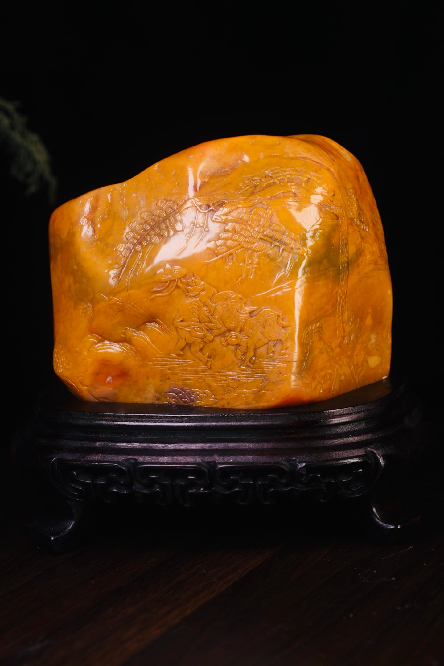 Qing Dynasty Tianhuang Thin Intent Carving Cattle Herding Decoration (1 of 9)