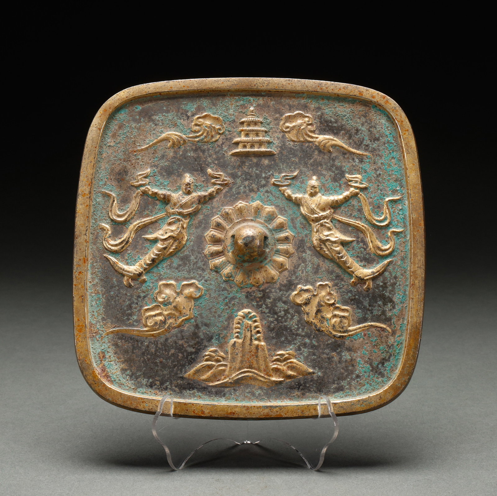 Bronze gilded mirror before the Ming Dynasty (1 of 7)