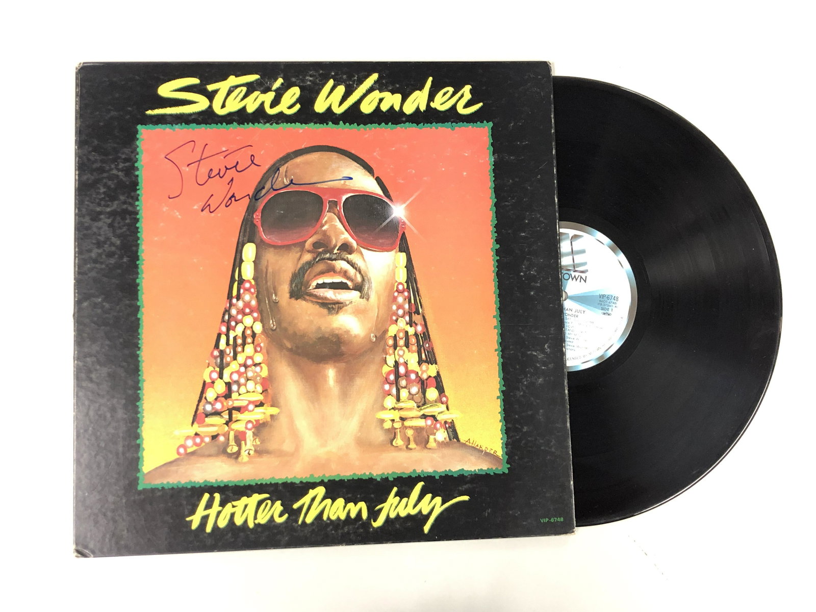 Autograph Stevie Wonder Hotter Than July Vinyl: Autograph: Stevie Wonder