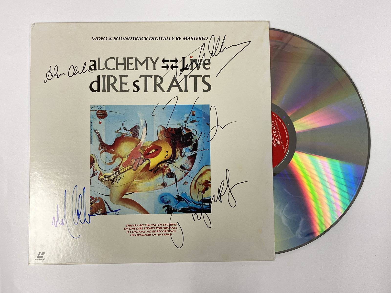 Autograph Dire Straits Alchemy Vinyl: Autograph Includes: Mark Knopfler, John Illsley, Alan Clark, Terry Williams, Mel Collins