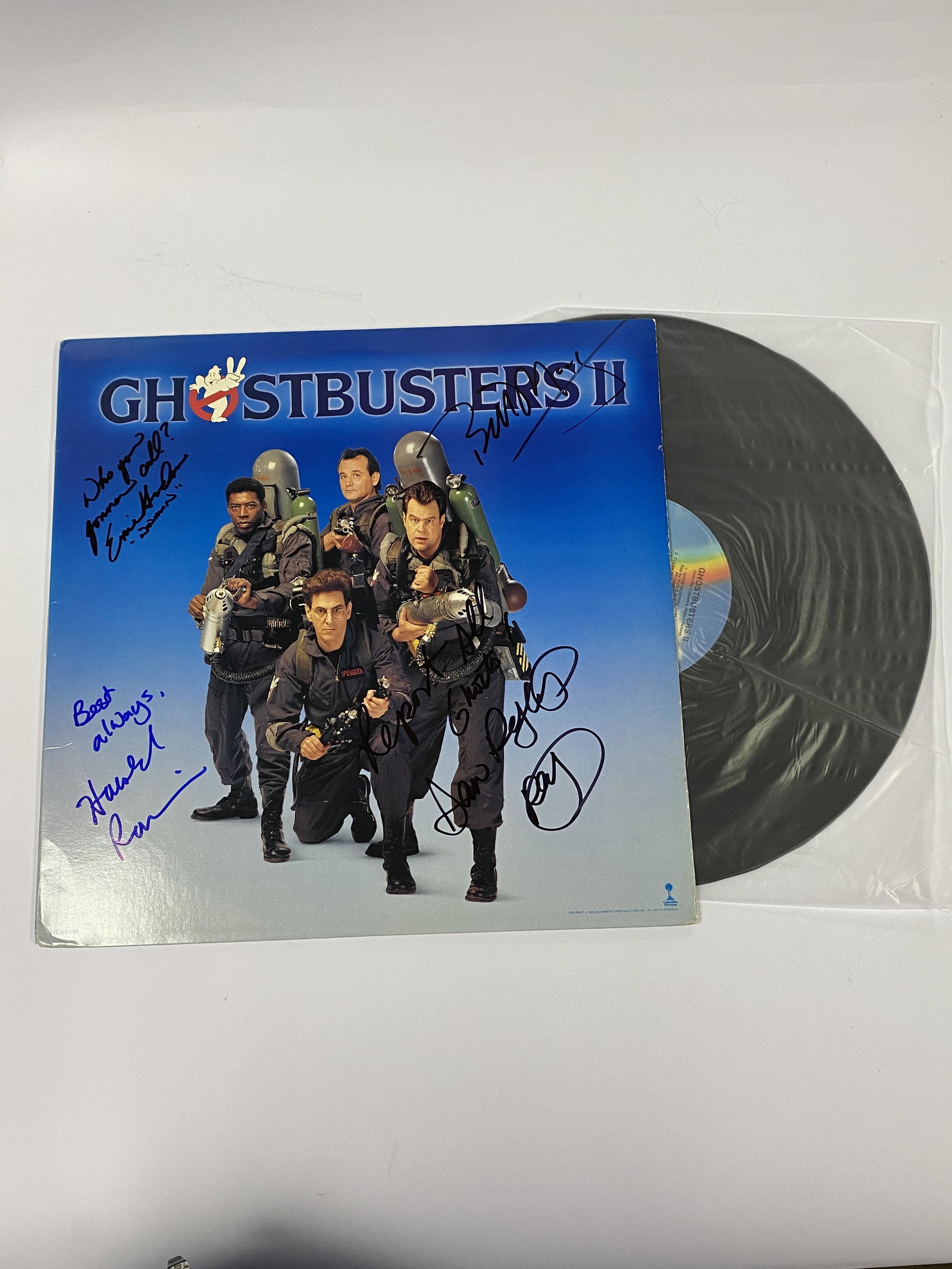 Autograph Ghostbusters II Vinyl: Category: CollectiblesAutograph: Bill Murray, Dan Aykroyd, Harold Ramis, Ernie Hudson Item Condition: Brand New