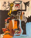 Jean Michel Basquiat (Oil on Canvas Painting) in the style of