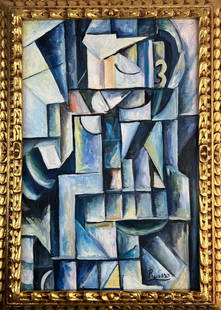 Pablo Picasso (Oil on Canvas Painting) in the style of: Rendered in the Cubist style of Pablo Picasso. Technique: Oil on Canvas Painting. Measures: 21 x 29 Inches. Provenance: Private Collector. "In the style of" means after the artist. The Painting is