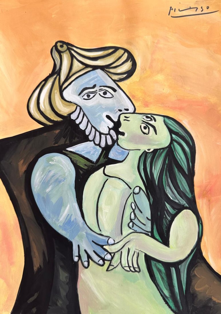 Pablo Picasso (Mixed media on Paper Painting) in the style of (1 of 4)