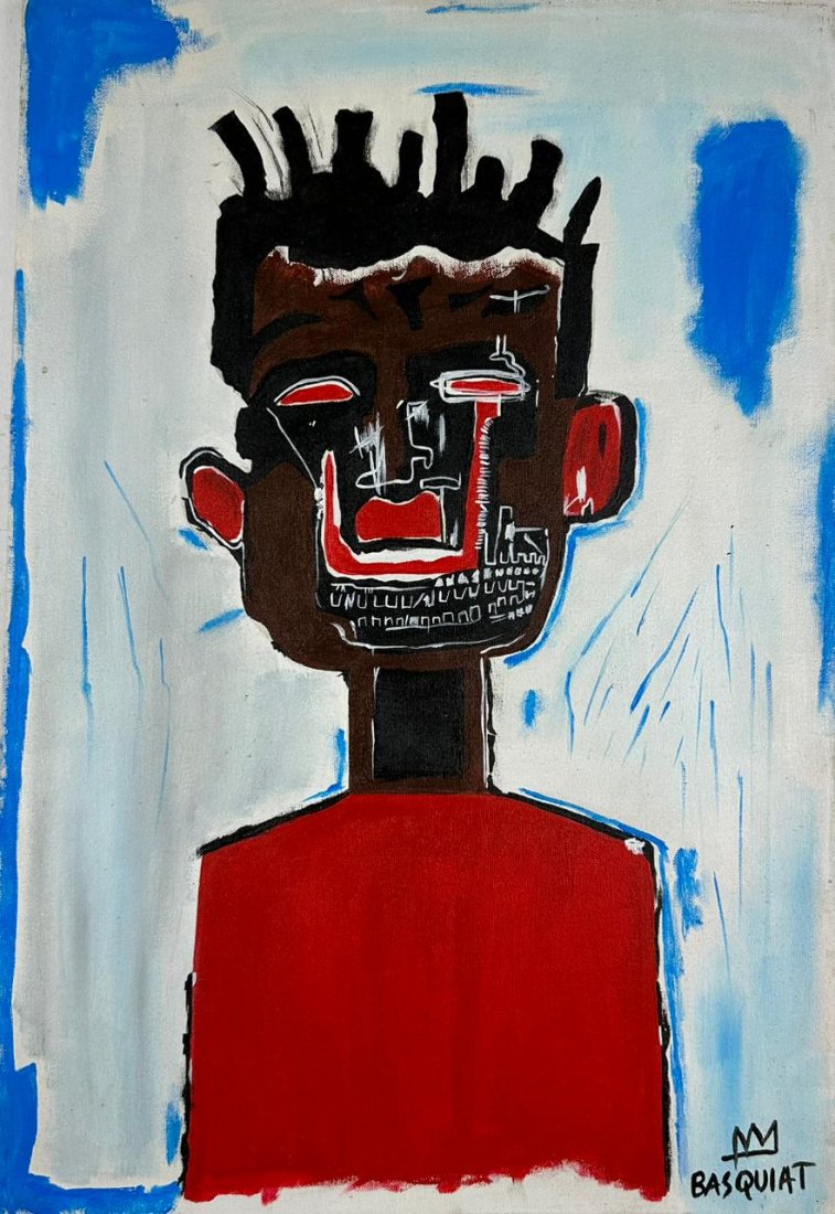 Jean Michel Basquiat (Acrylic on Canvas Painting) in the style of (1 of 5)