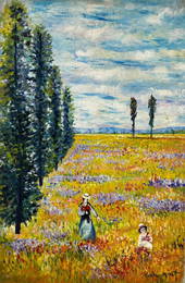 Claude Monet (Oil on Canvas Painting ) in the style of