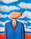 Rene Magritte Belgian ( Mixed media on Painting ) in the style of