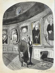 Charles Addams (Mixed media on Paper Painting) in the style of: Rendered in the Cubist style of Charles Addams. Technique: Mixed media on Paper Painting. Measures: 11 x 8 1/4 Inches. Provenance: Private Collector. "In the style of" means after the artist. Addams l